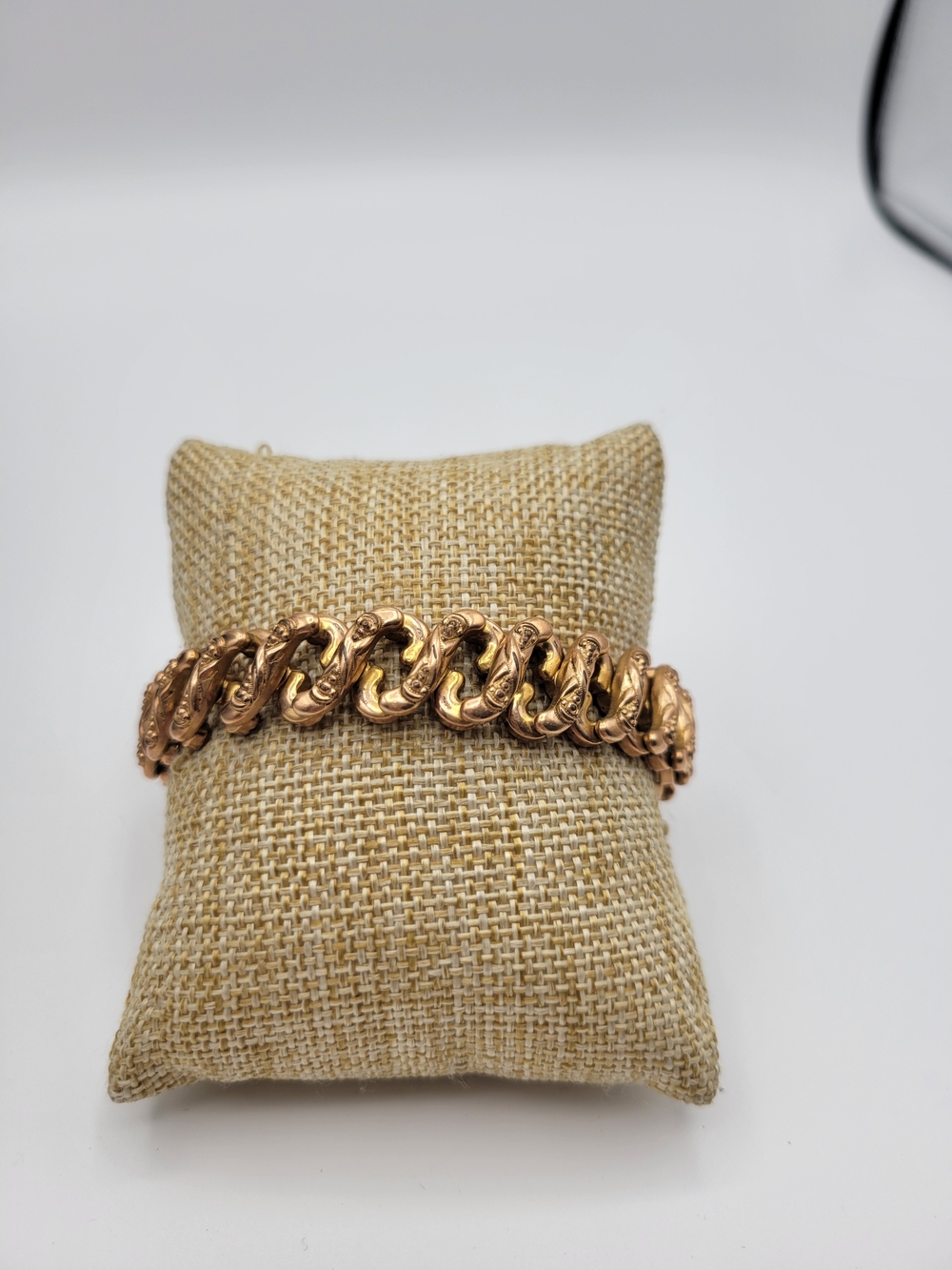 Vintage Patented Ornate Flower Gold filled Sweetheart Expansion Stretch bracelet